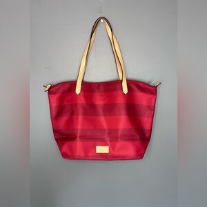 Radley London Pocket Essentials Tote Bag Purse Large Red Striped Shoulder Bag